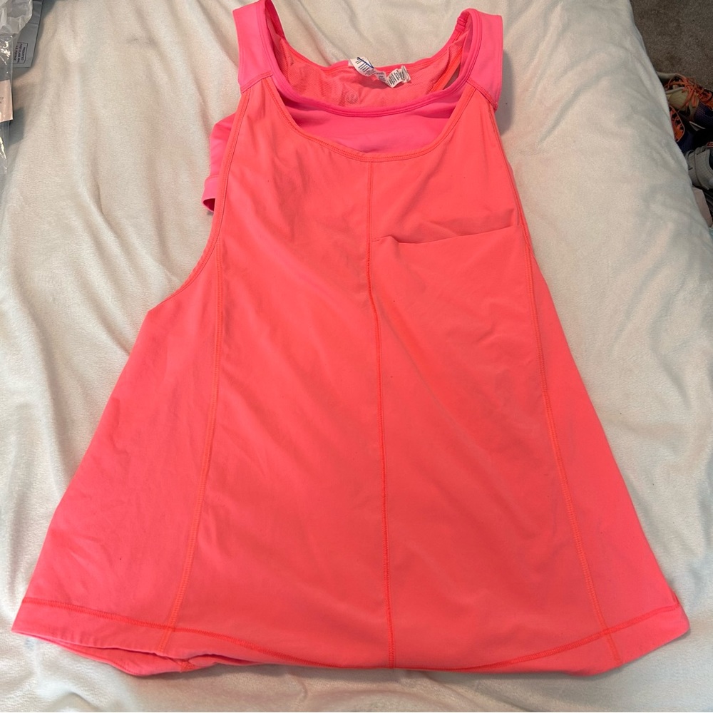 LULULEMON Run For Your Money Tank Neon Pow Pink Light Sz 6 Workout Athletic Chic